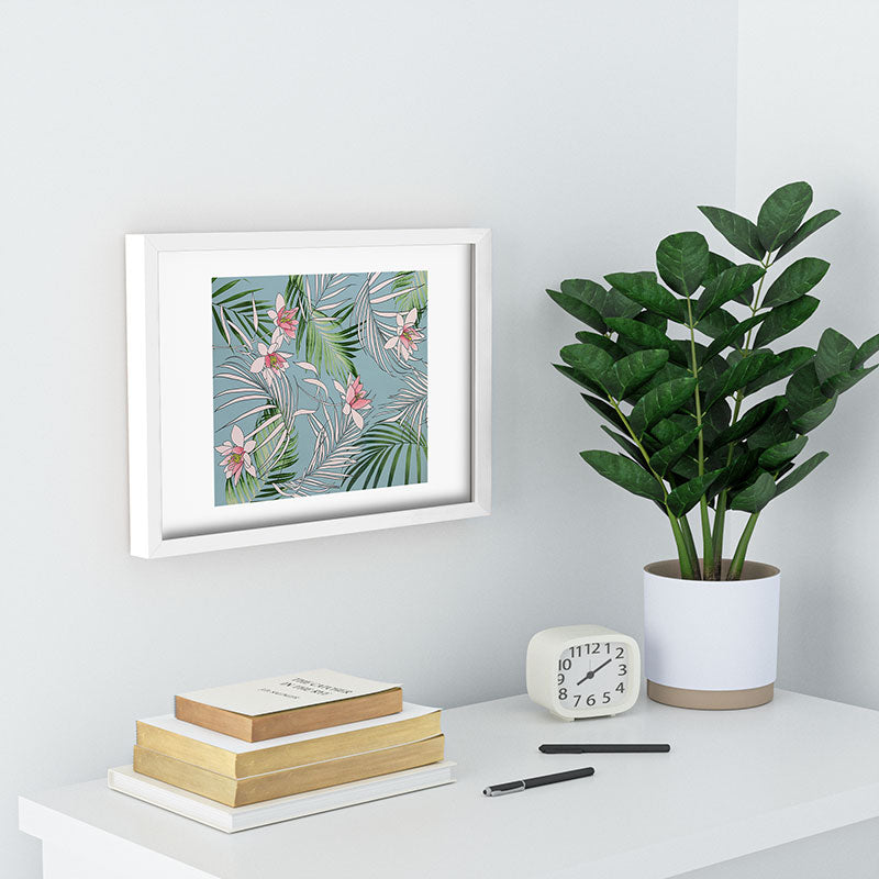DENY Designs pb palm beach floral Recessed Framing Rectangle