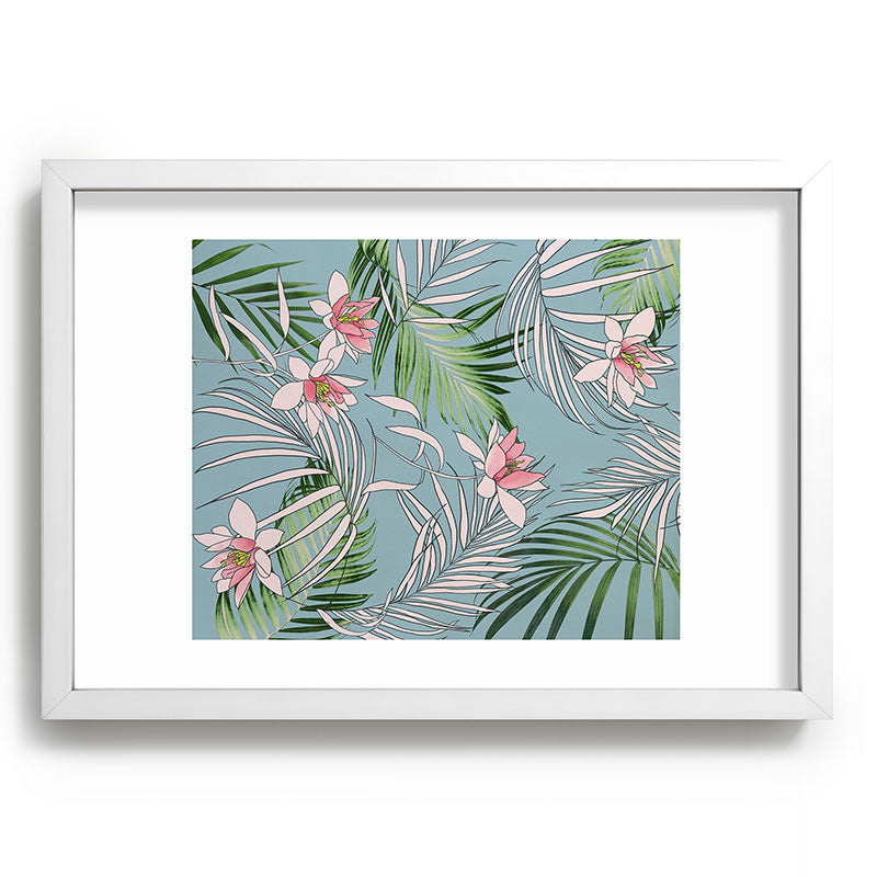 DENY Designs pb palm beach floral Recessed Framing Rectangle