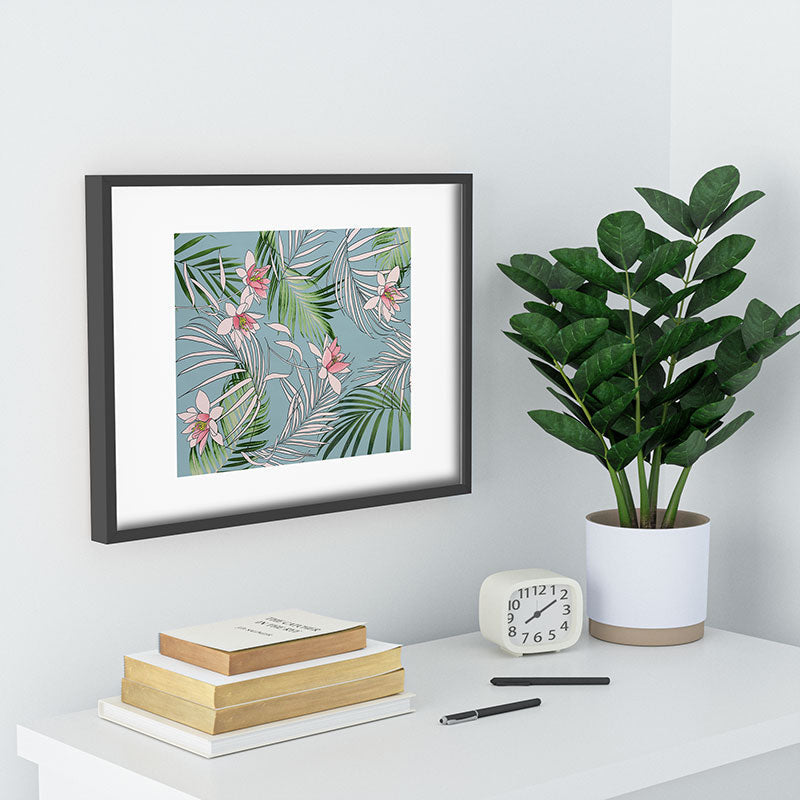 DENY Designs pb palm beach floral Recessed Framing Rectangle