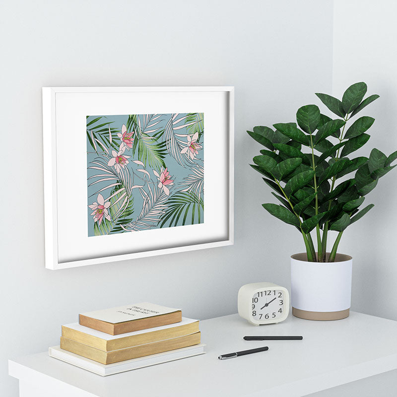 DENY Designs pb palm beach floral Recessed Framing Rectangle