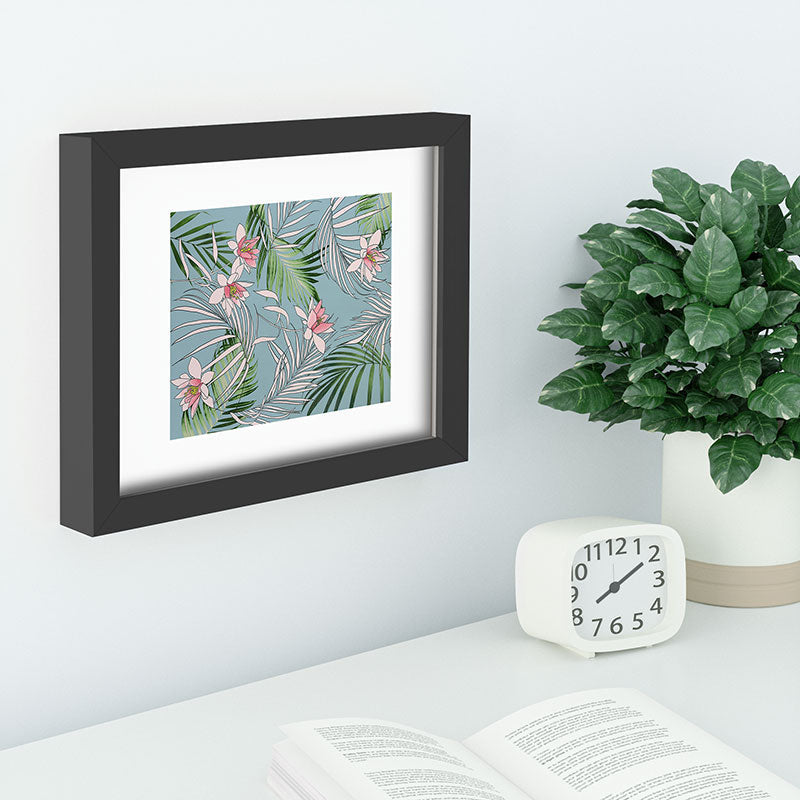DENY Designs pb palm beach floral Recessed Framing Rectangle