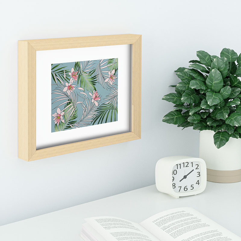 DENY Designs pb palm beach floral Recessed Framing Rectangle