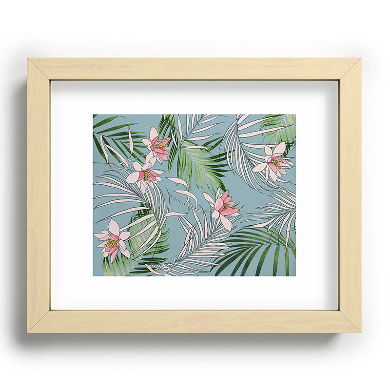 DENY Designs pb palm beach floral Recessed Framing Rectangle
