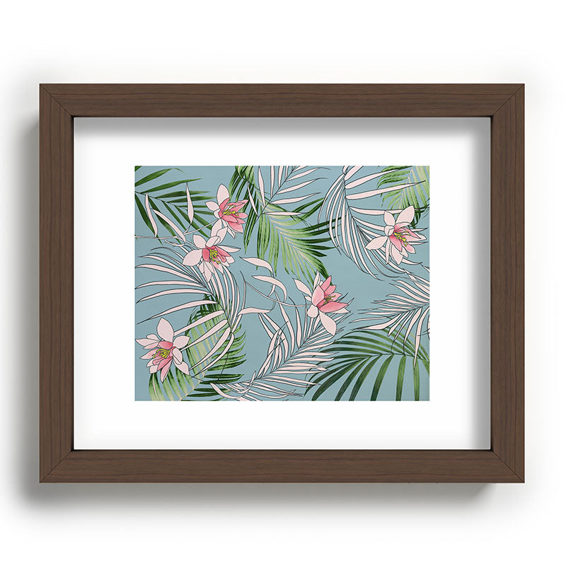 DENY Designs pb palm beach floral Recessed Framing Rectangle