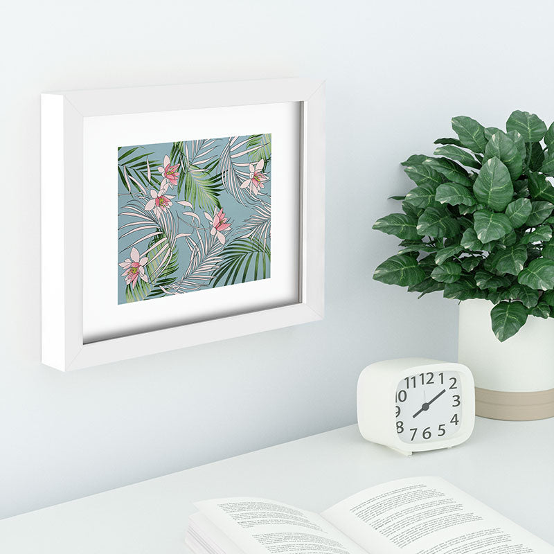 DENY Designs pb palm beach floral Recessed Framing Rectangle