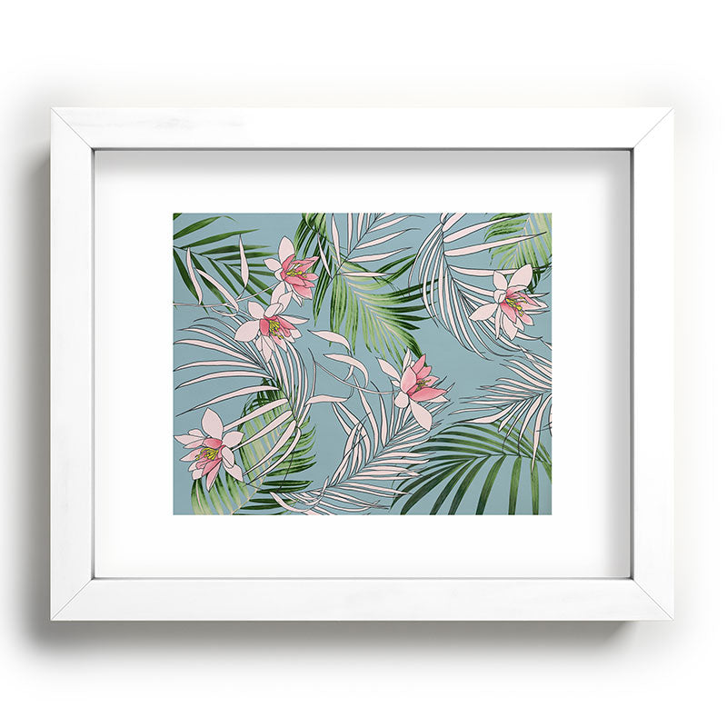 DENY Designs pb palm beach floral Recessed Framing Rectangle