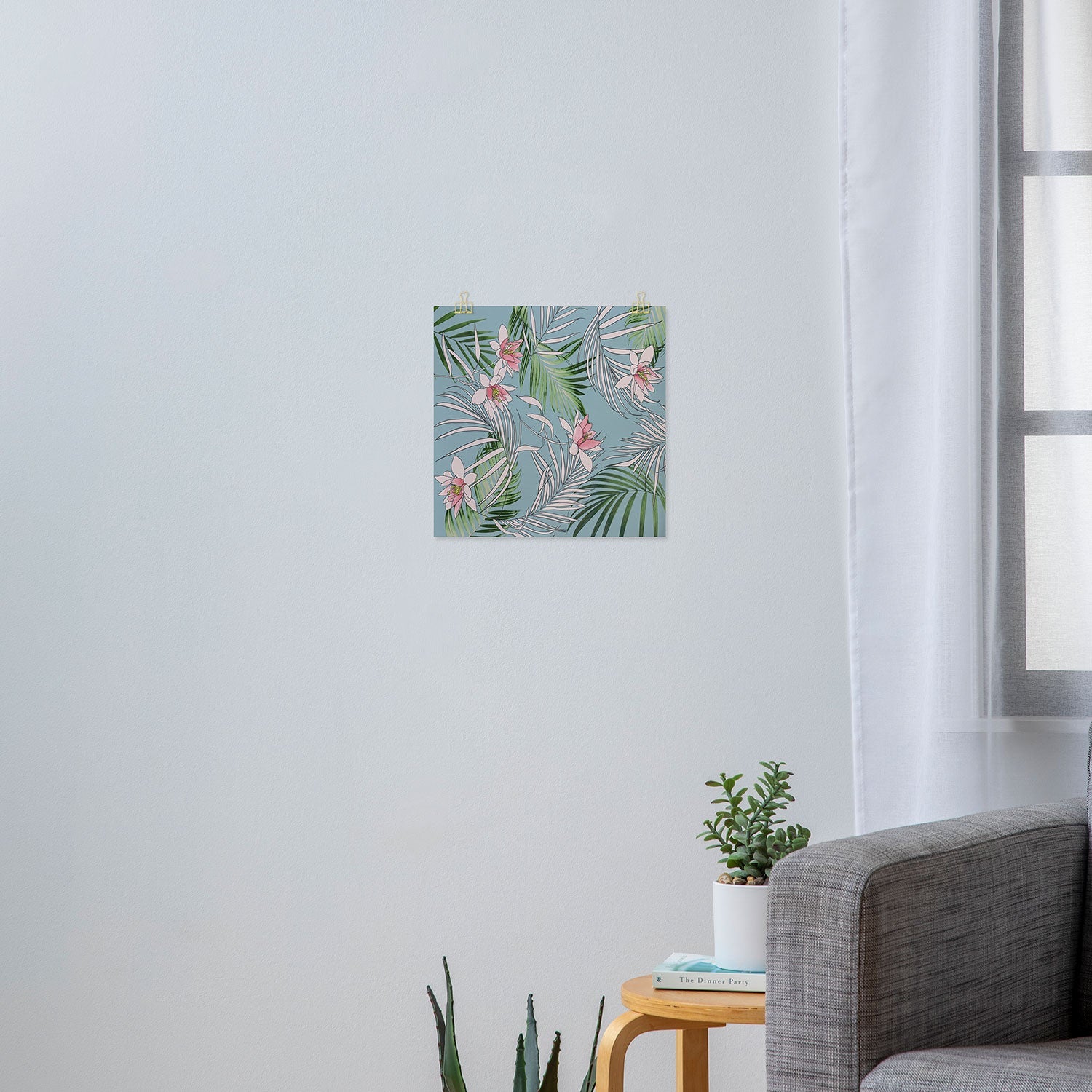 DENY Designs pb palm beach floral Art Print