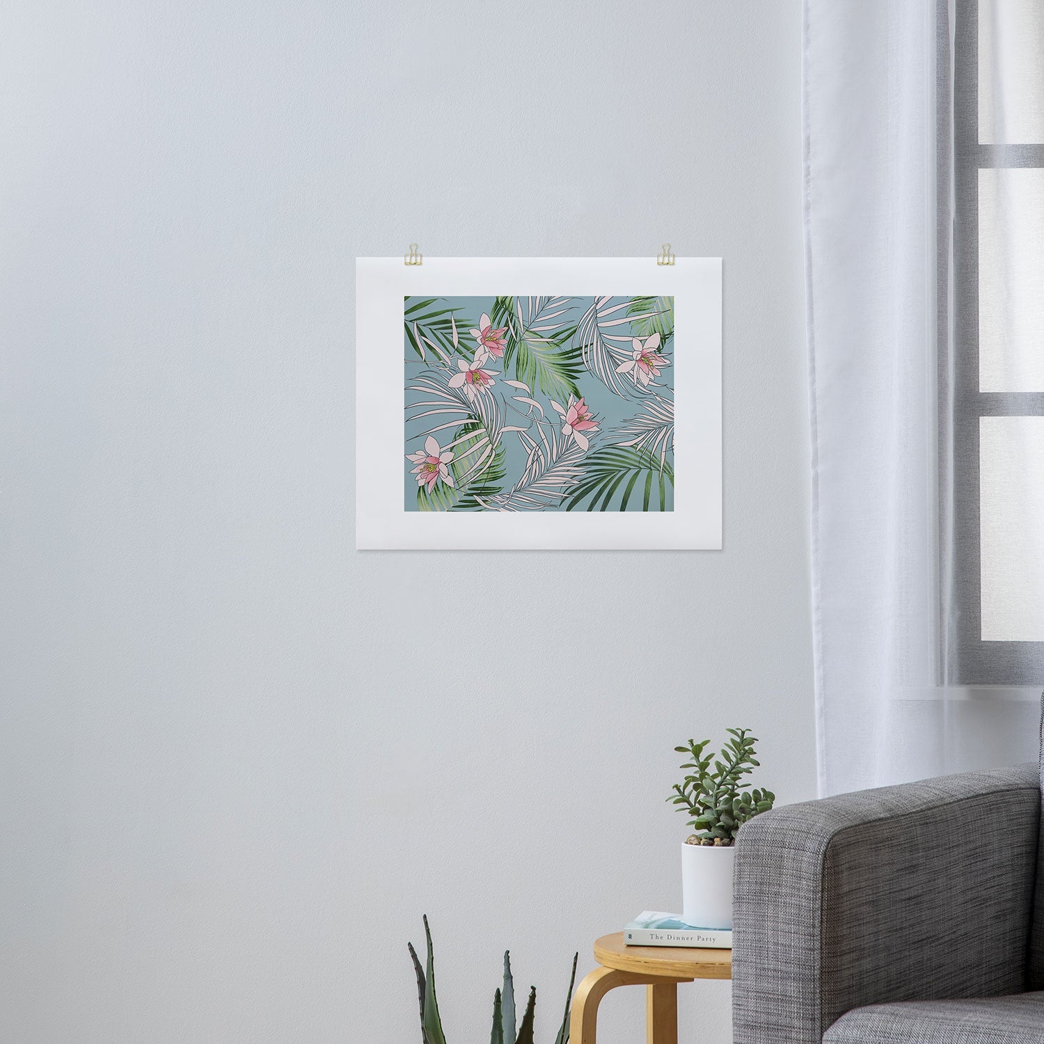 DENY Designs pb palm beach floral Art Print