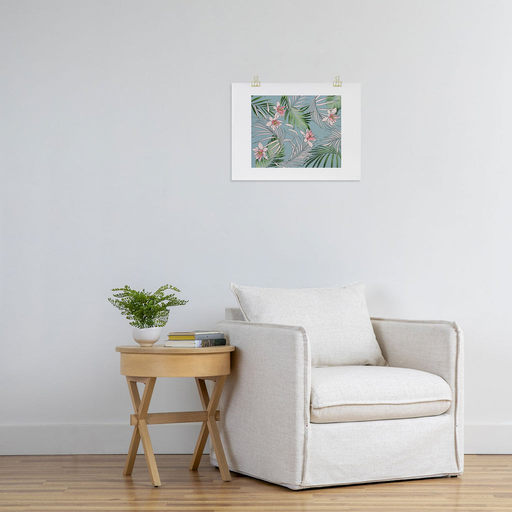 DENY Designs pb palm beach floral Art Print