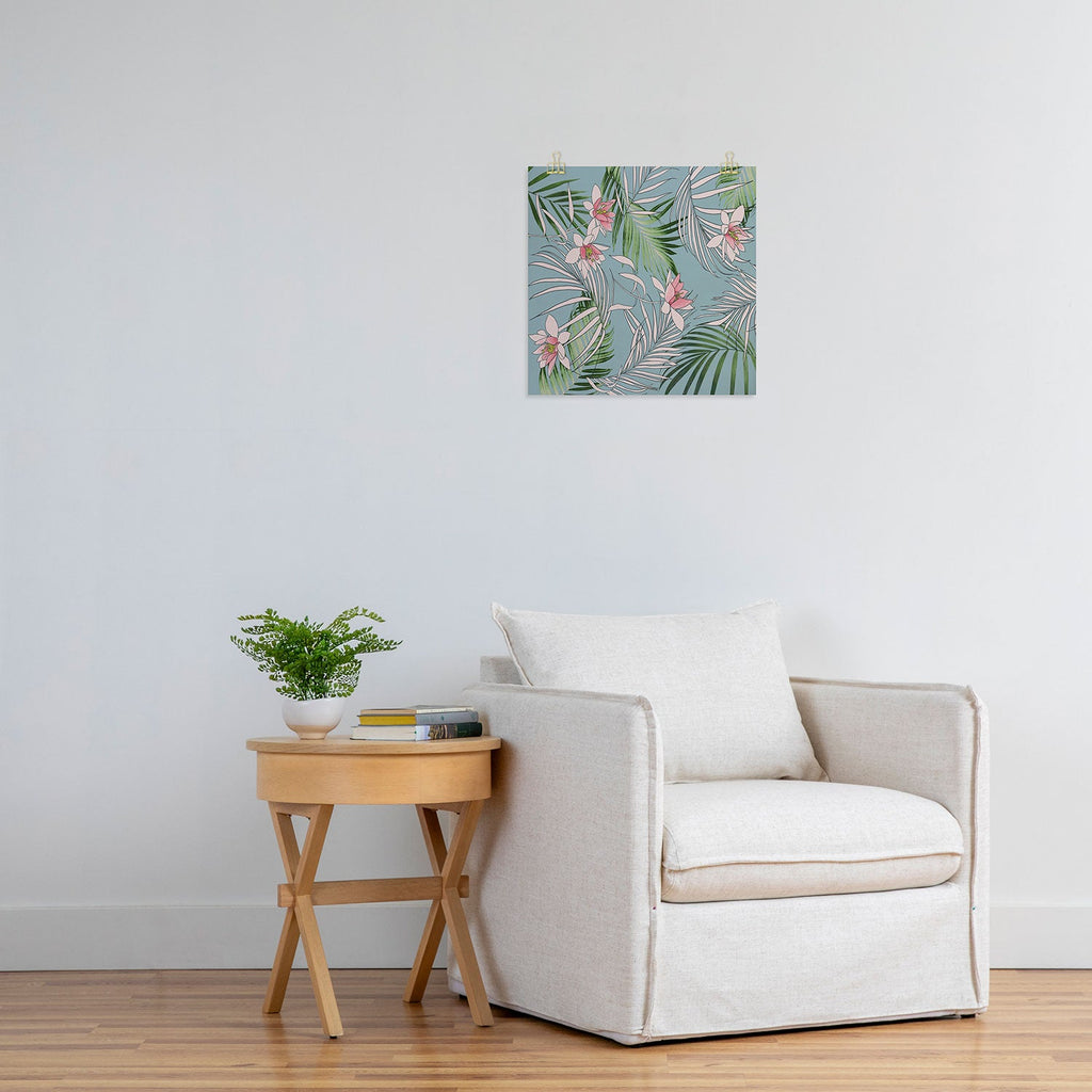 DENY Designs pb palm beach floral Art Print
