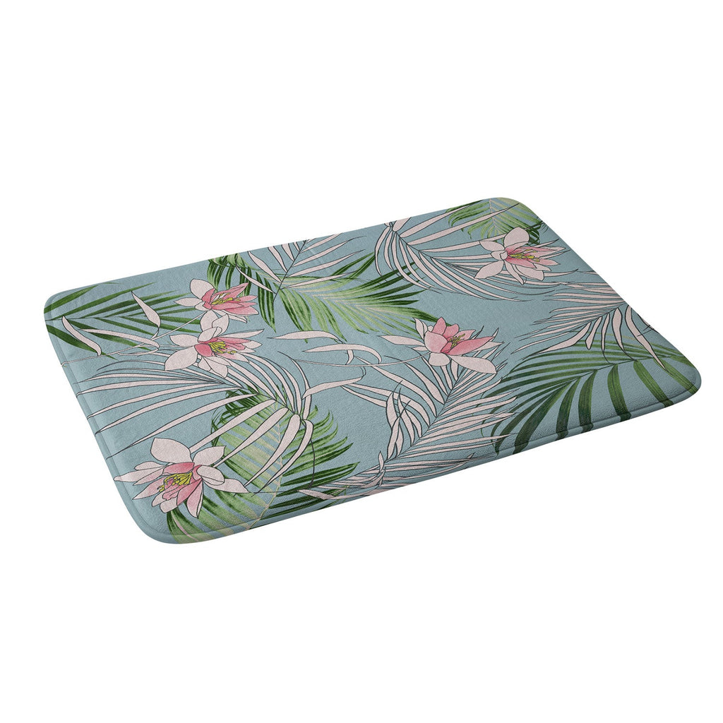 DENY Designs pb palm beach floral Memory Foam Bath Mat