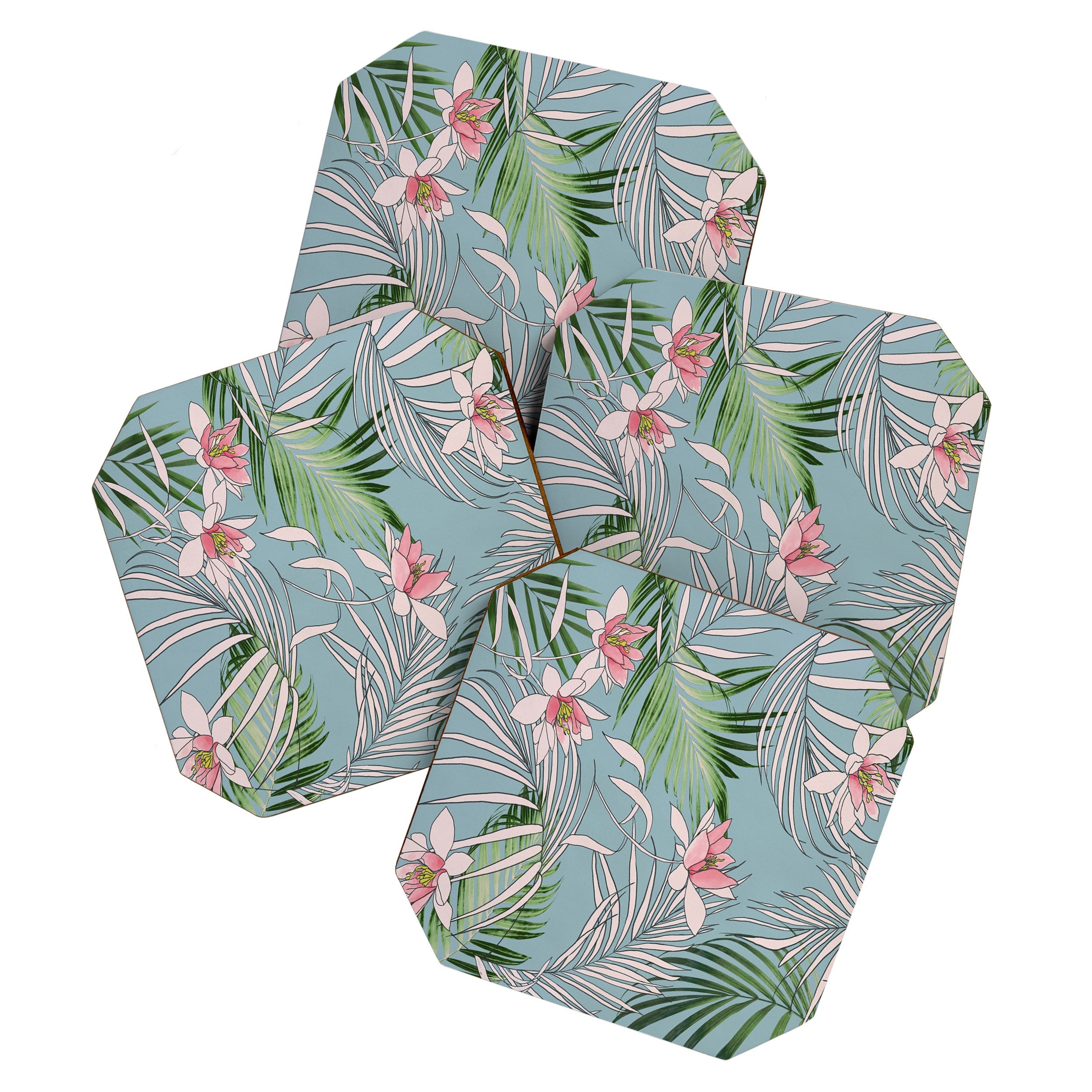 DENY Designs pb palm beach floral Coaster Set