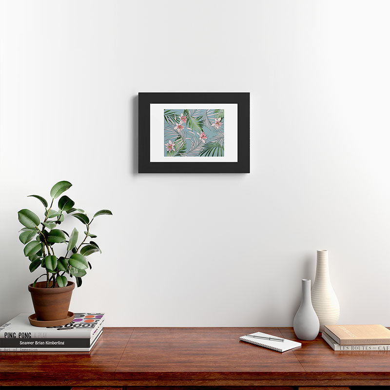DENY Designs pb palm beach floral Framed Art Print