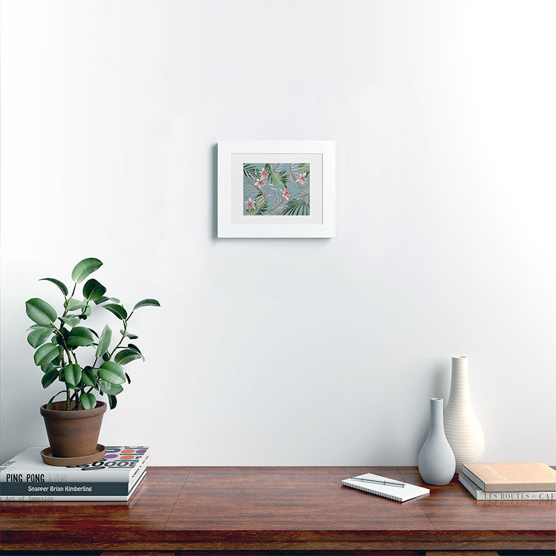 DENY Designs pb palm beach floral Framed Art Print