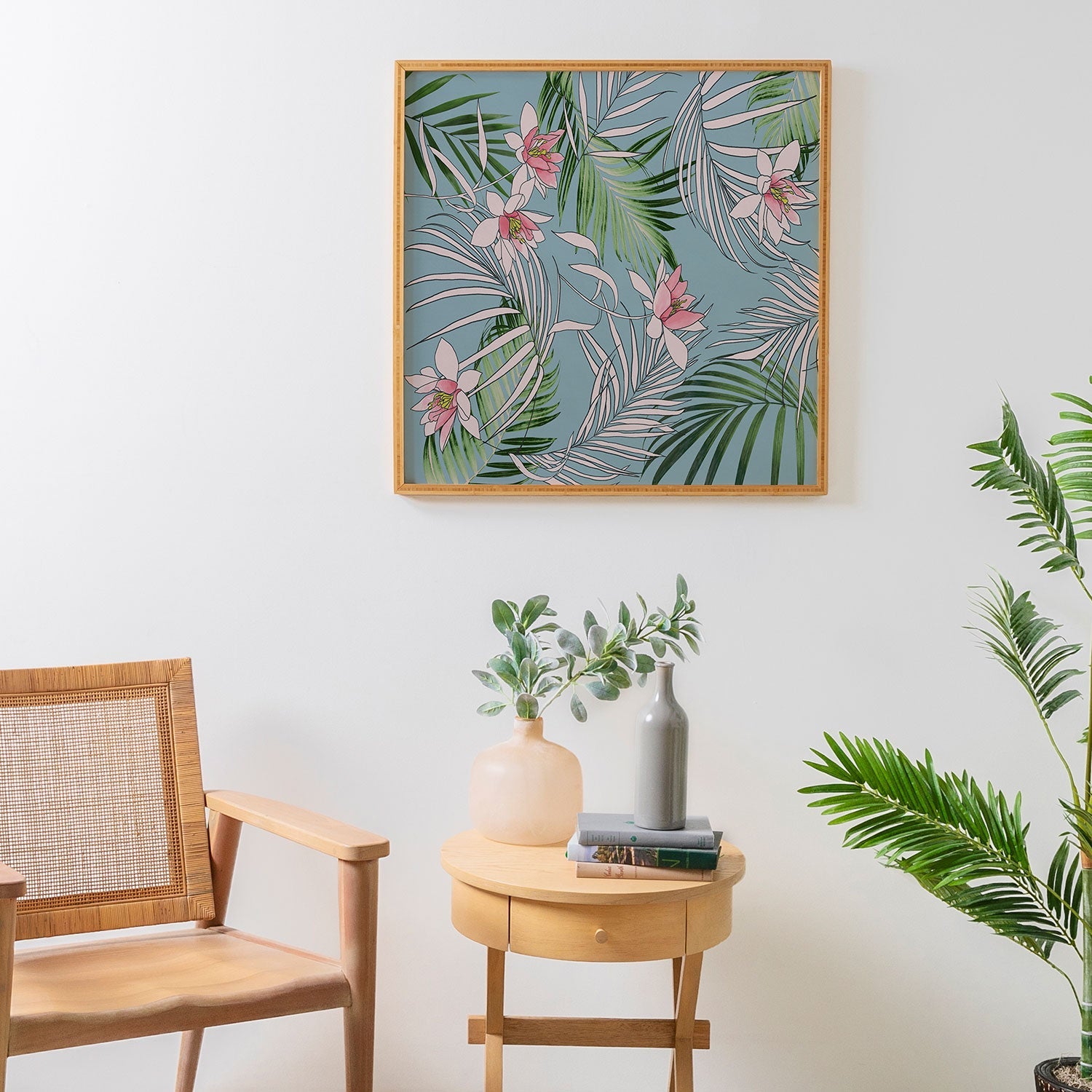 DENY Designs pb palm beach floral Framed Wall Art