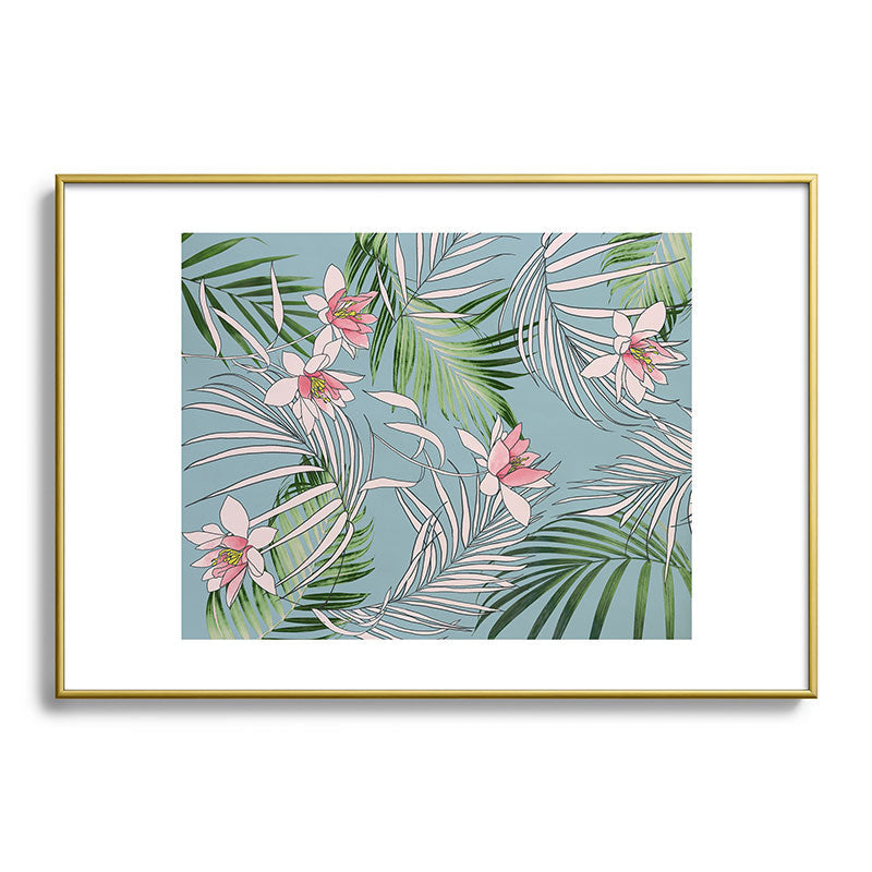 DENY Designs pb palm beach floral Metal Framed Art Print