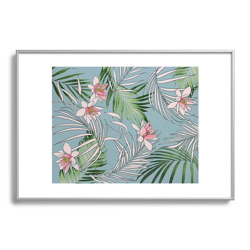 DENY Designs pb palm beach floral Metal Framed Art Print