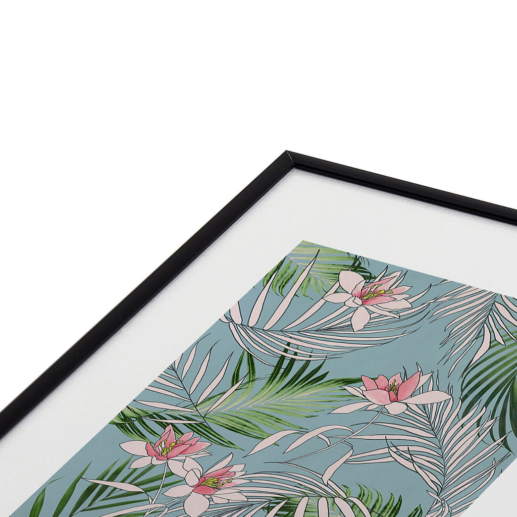 DENY Designs pb palm beach floral Metal Framed Art Print