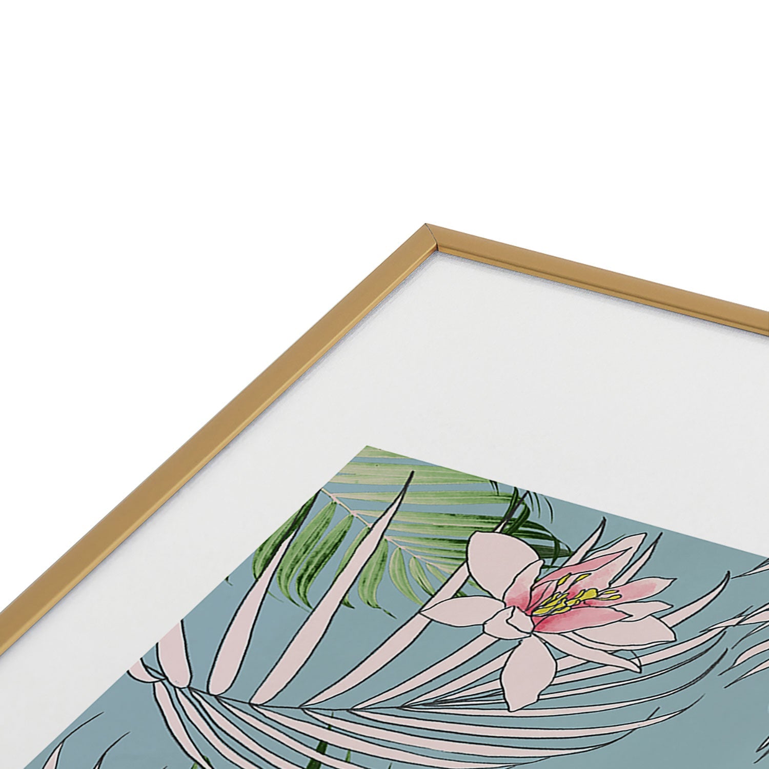 DENY Designs pb palm beach floral Metal Framed Art Print