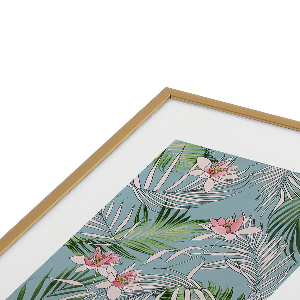 DENY Designs pb palm beach floral Metal Framed Art Print