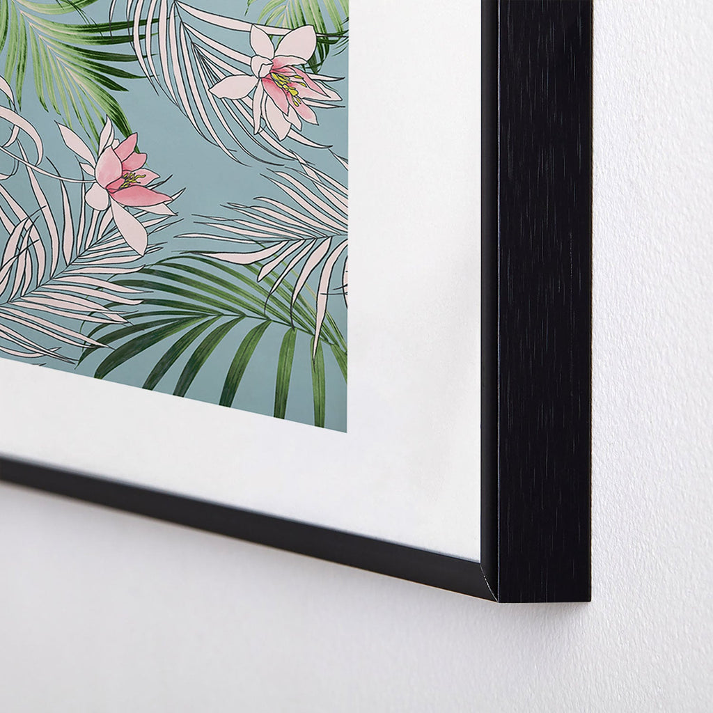 DENY Designs pb palm beach floral Metal Framed Art Print