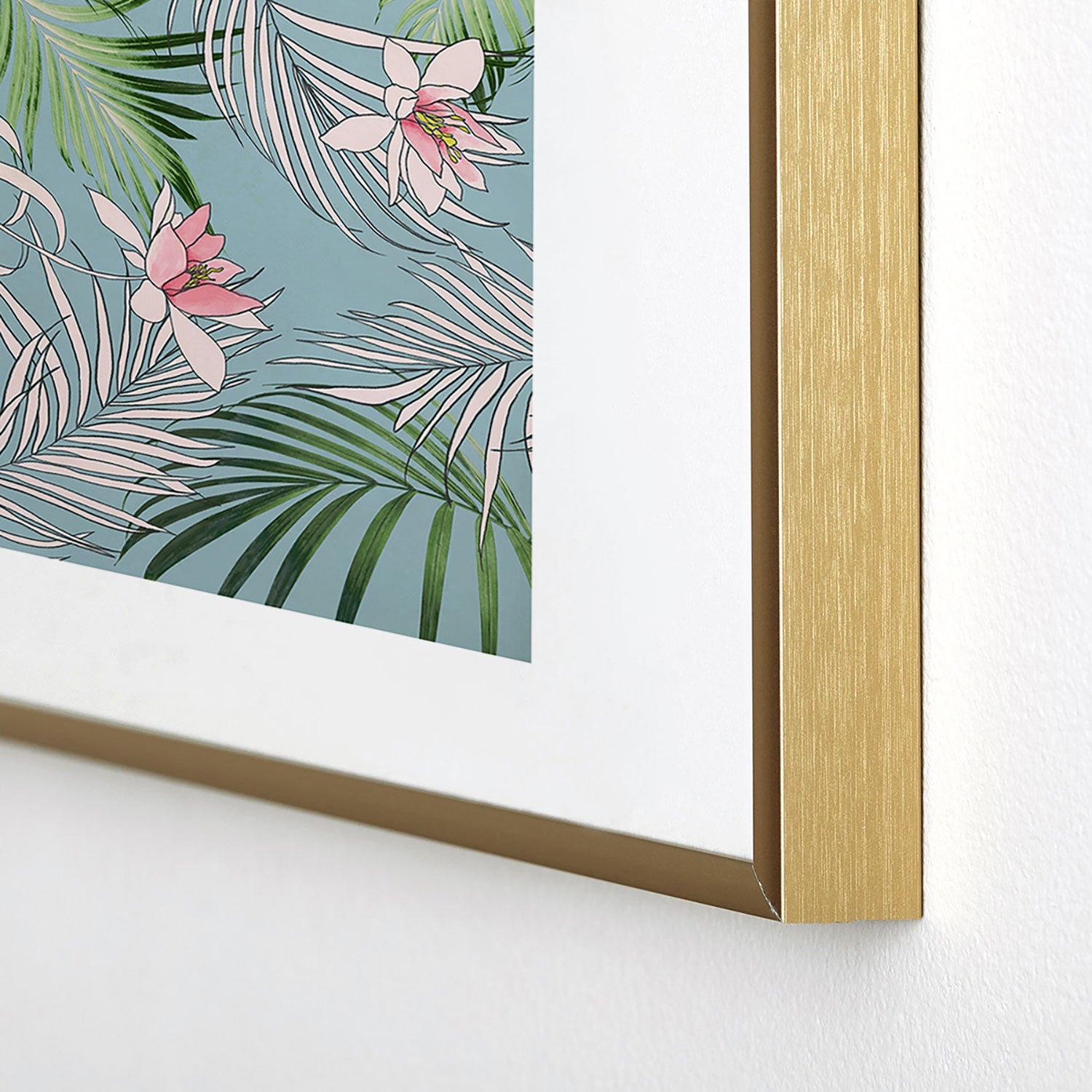 DENY Designs pb palm beach floral Metal Framed Art Print