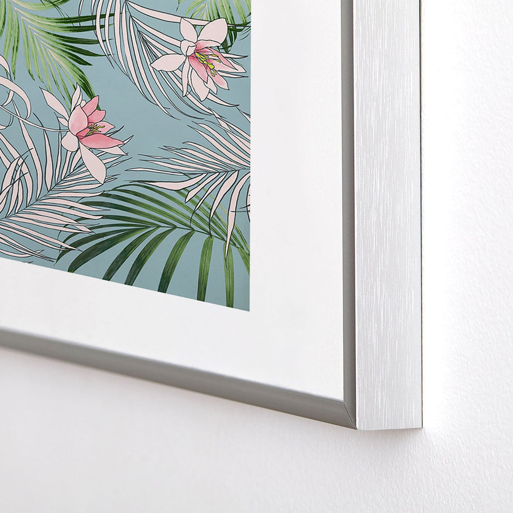 DENY Designs pb palm beach floral Metal Framed Art Print