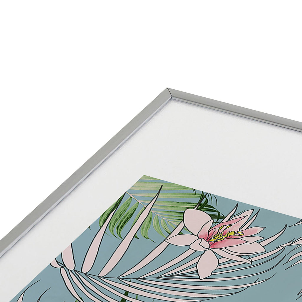 DENY Designs pb palm beach floral Metal Framed Art Print