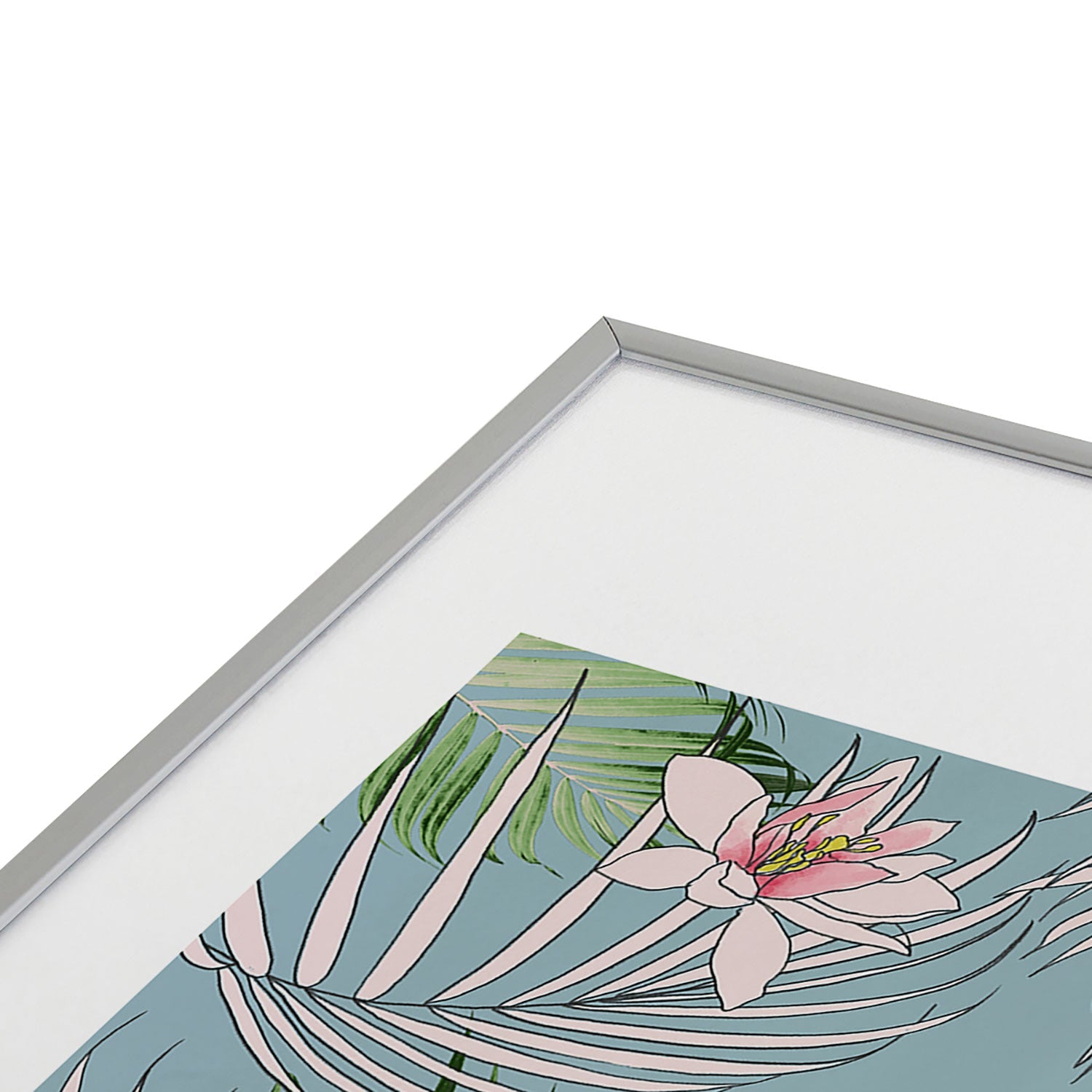 DENY Designs pb palm beach floral Metal Framed Art Print