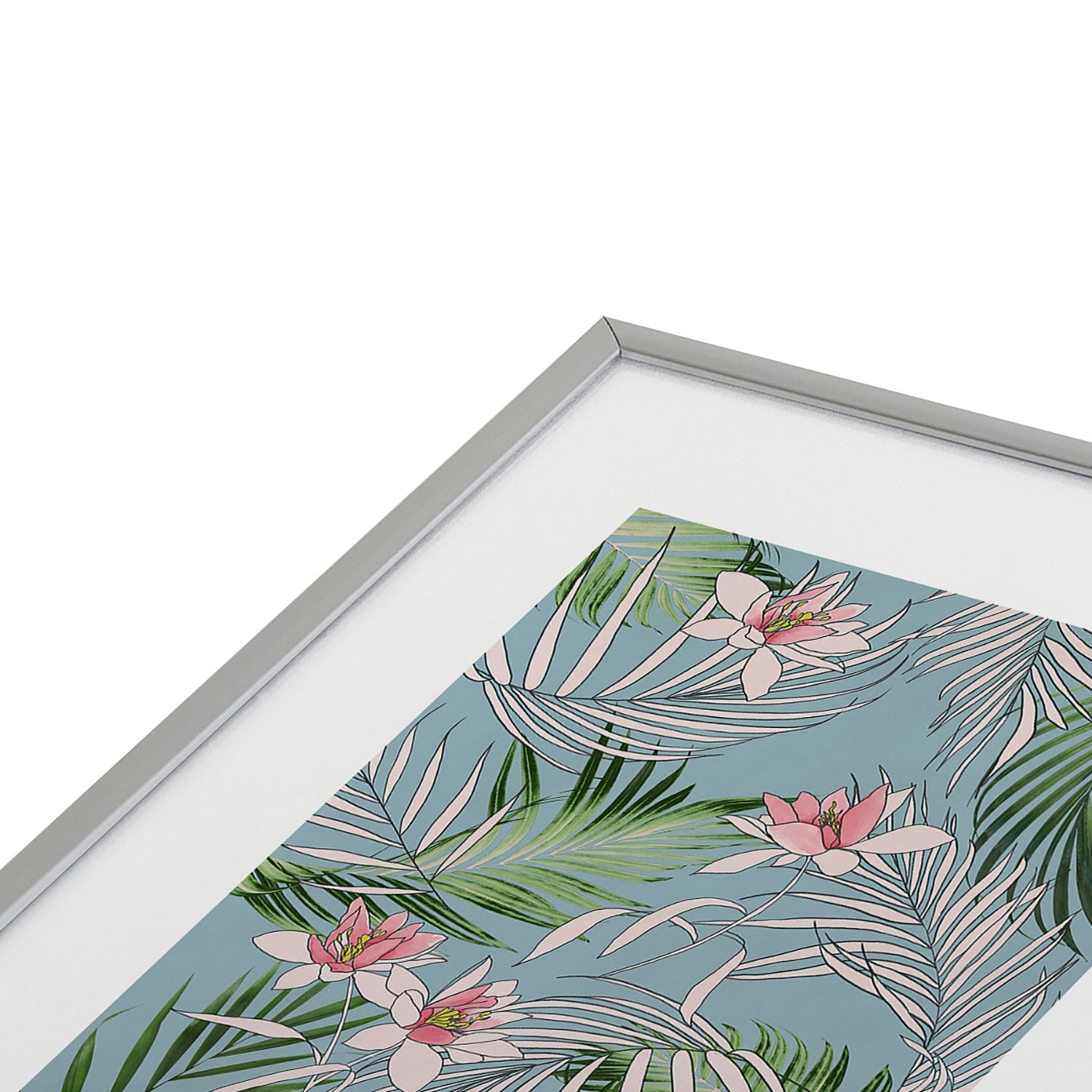 DENY Designs pb palm beach floral Metal Framed Art Print