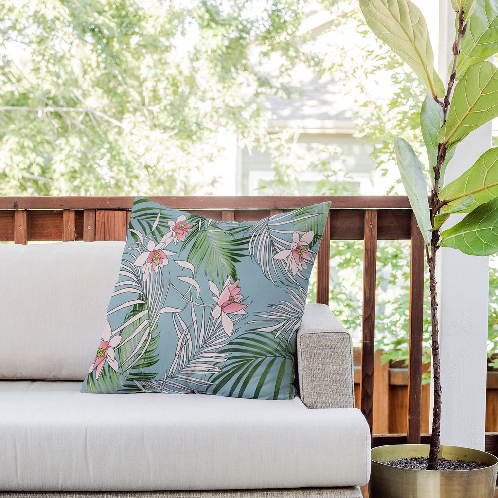 DENY Designs pb palm beach floral Outdoor Throw Pillow