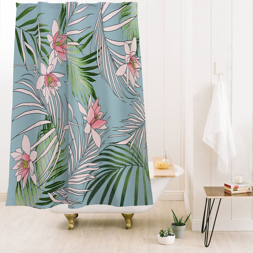 DENY Designs pb palm beach floral Shower Curtain