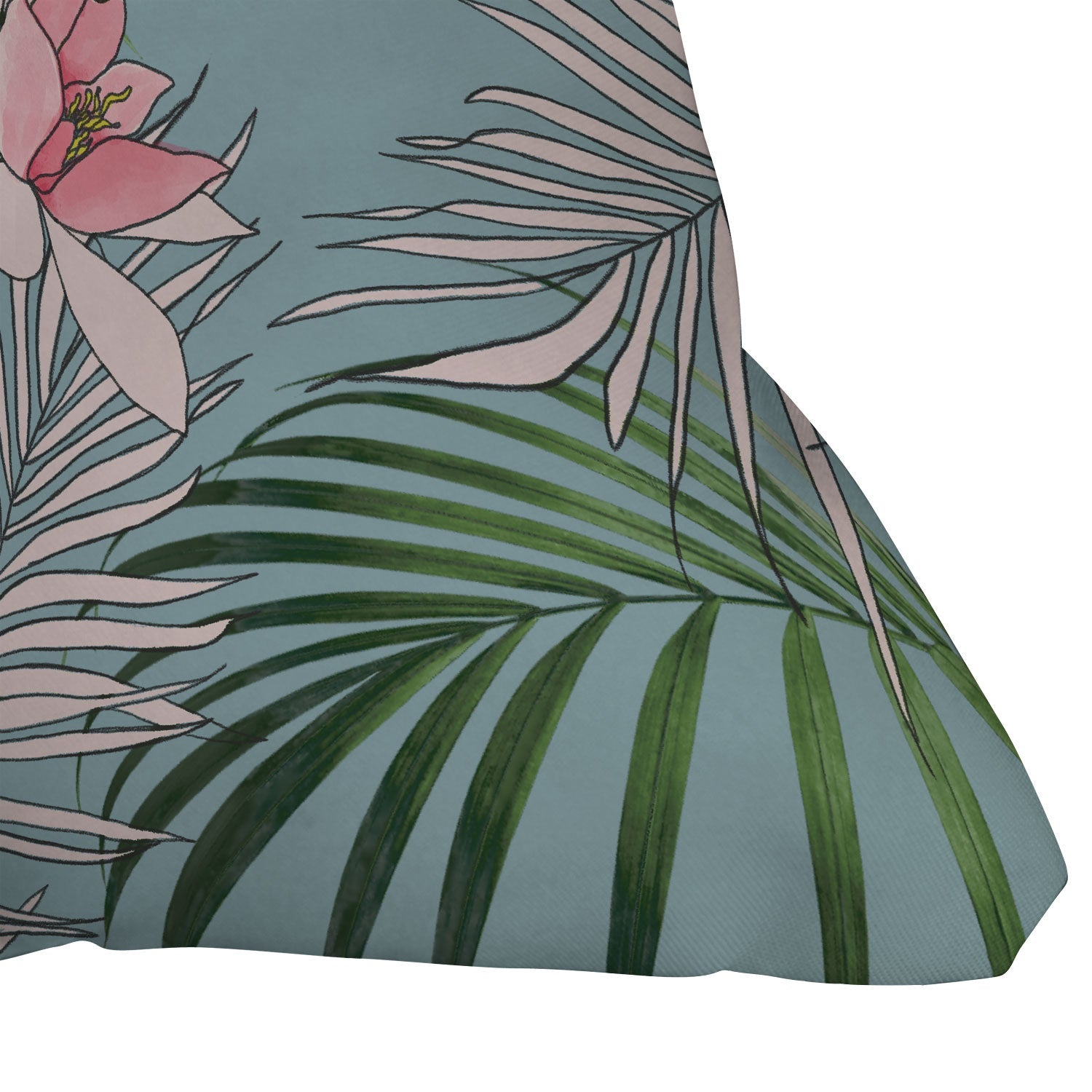 DENY Designs pb palm beach floral Outdoor Throw Pillow