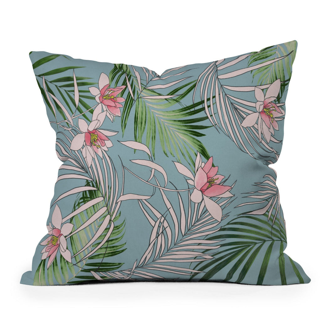 DENY Designs pb palm beach floral Outdoor Throw Pillow