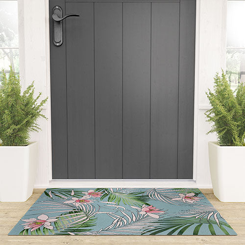 DENY Designs pb palm beach floral Welcome Mat