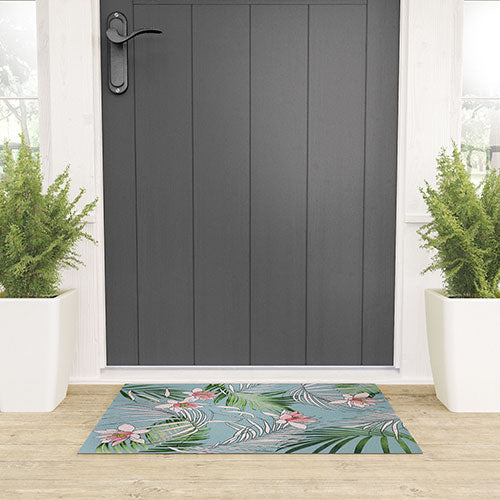 DENY Designs pb palm beach floral Welcome Mat