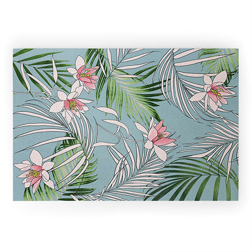 DENY Designs pb palm beach floral Welcome Mat