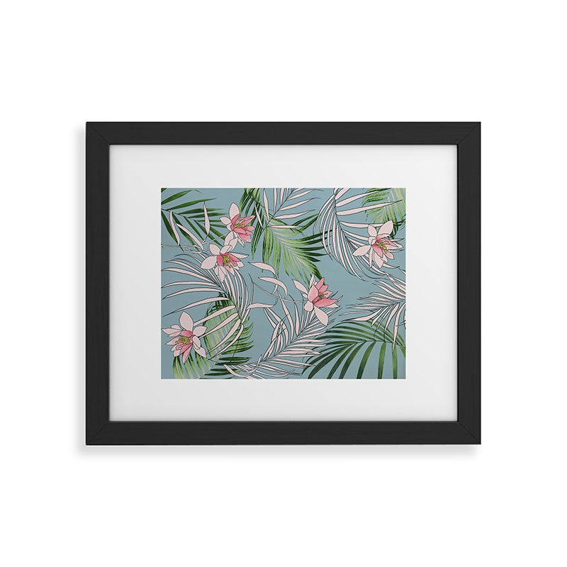 DENY Designs pb palm beach floral Framed Art Print
