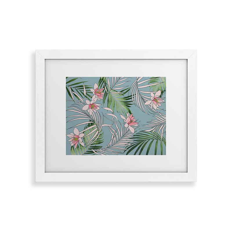 DENY Designs pb palm beach floral Framed Art Print