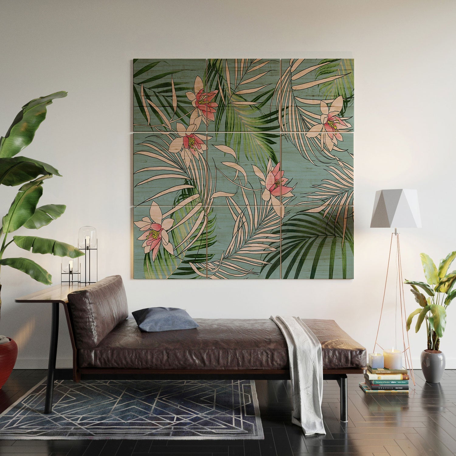 DENY Designs pb palm beach floral Wood Wall Mural
