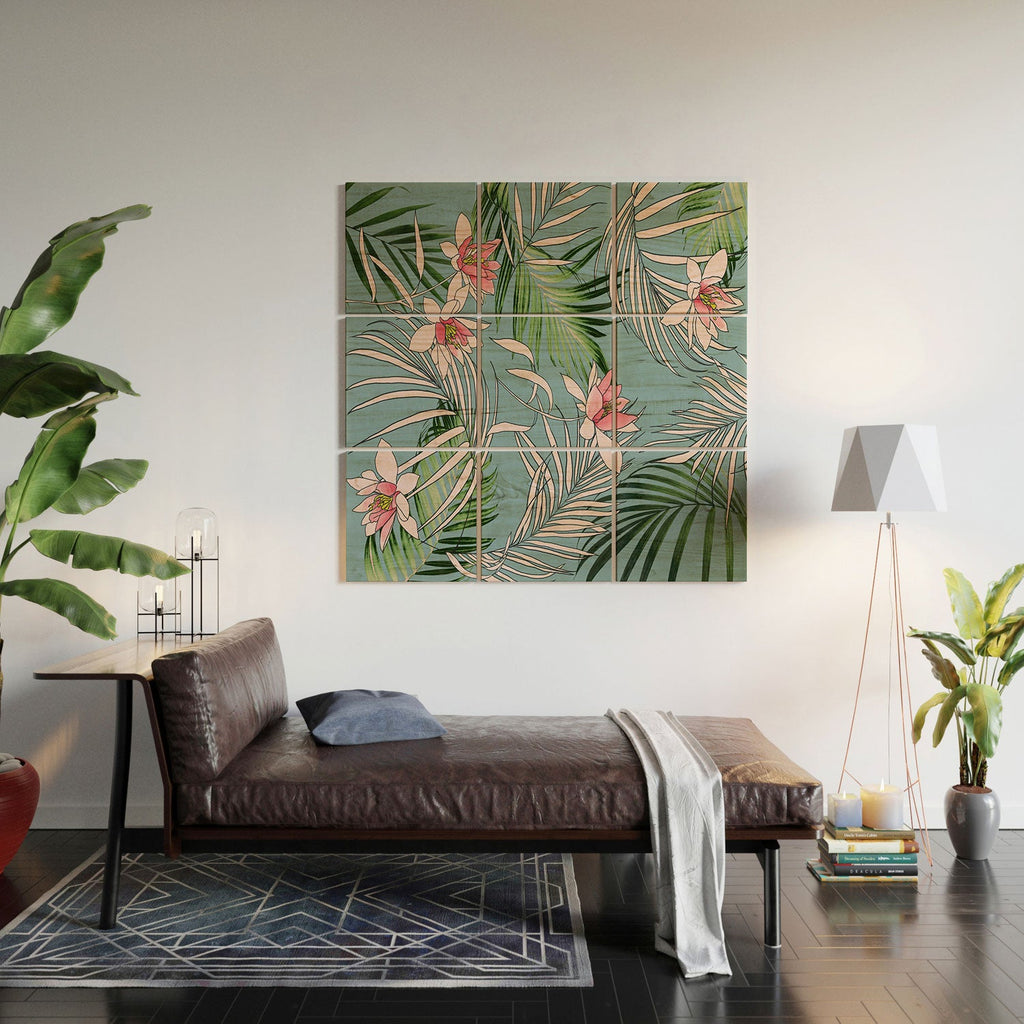 DENY Designs pb palm beach floral Wood Wall Mural