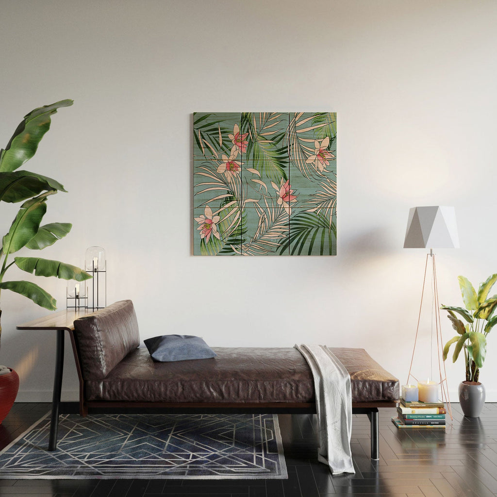 DENY Designs pb palm beach floral Wood Wall Mural