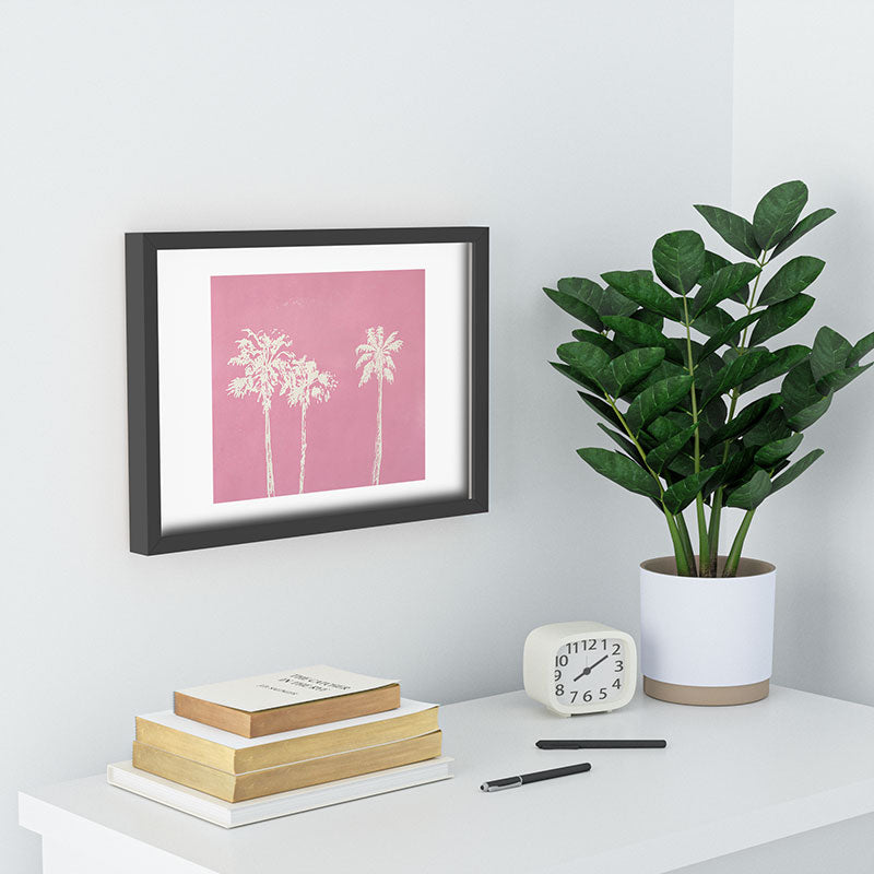 DENY Designs pb pink palm trees Recessed Framing Rectangle