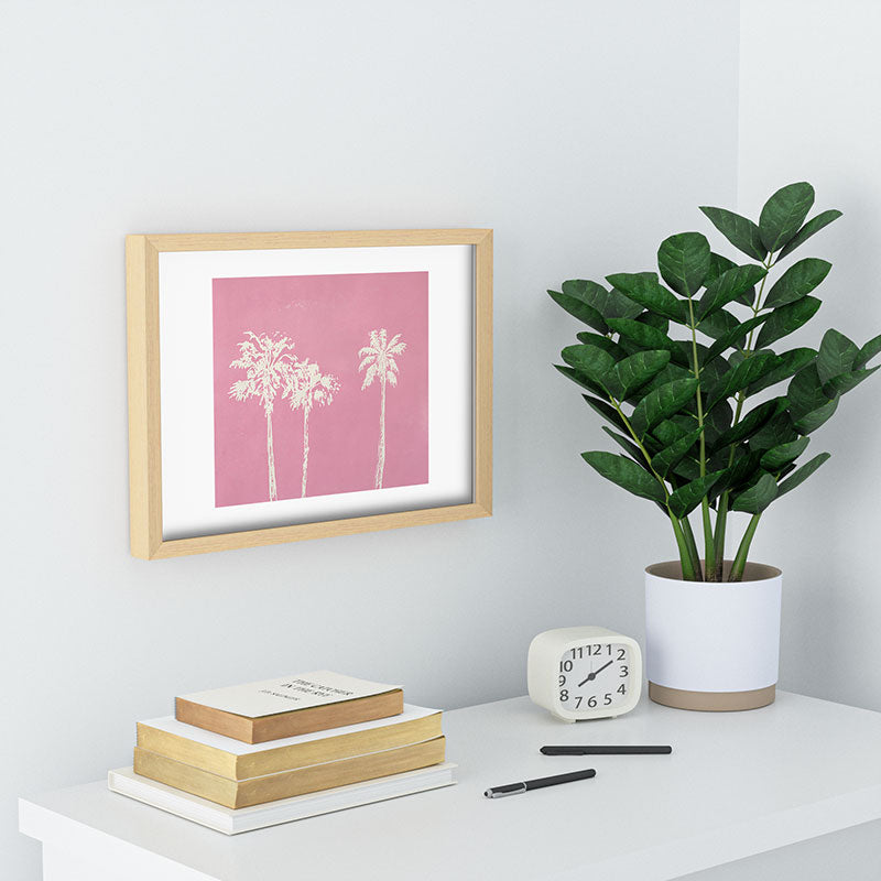 DENY Designs pb pink palm trees Recessed Framing Rectangle
