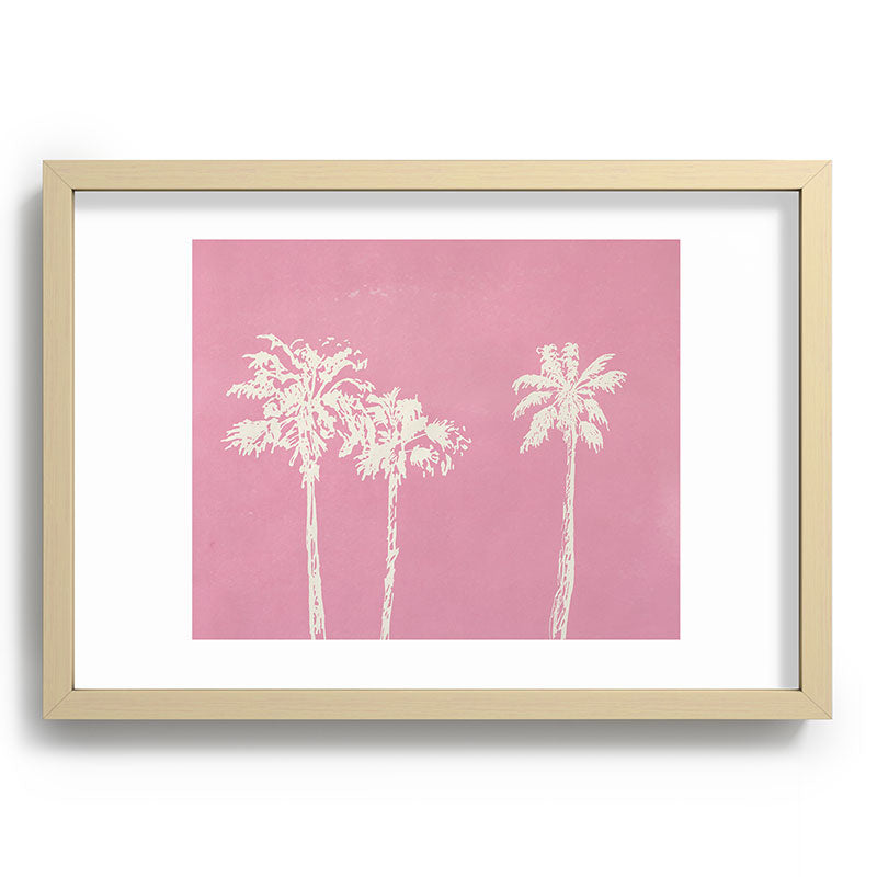 DENY Designs pb pink palm trees Recessed Framing Rectangle