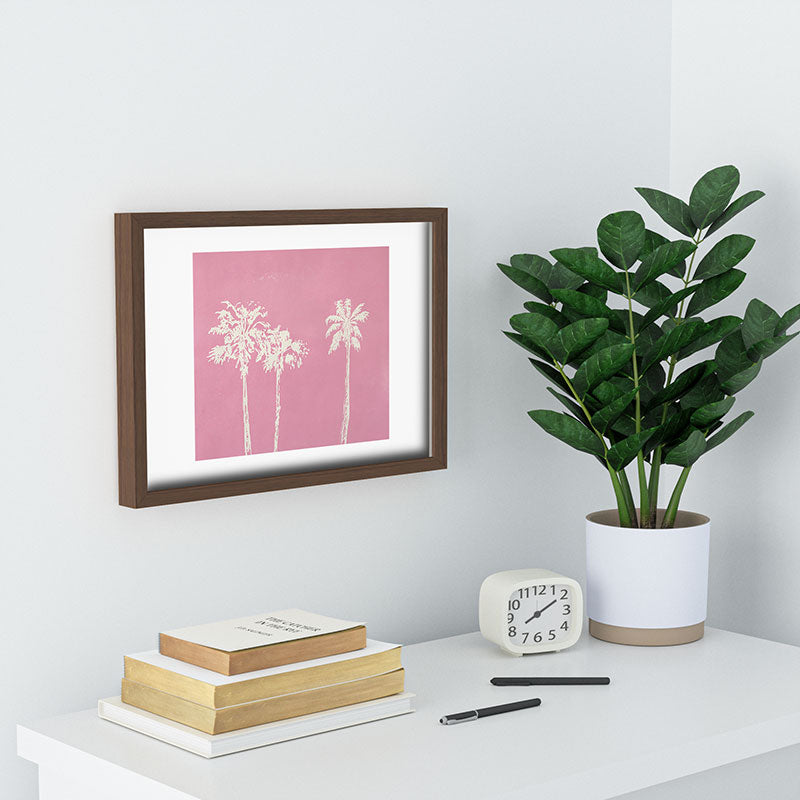 DENY Designs pb pink palm trees Recessed Framing Rectangle