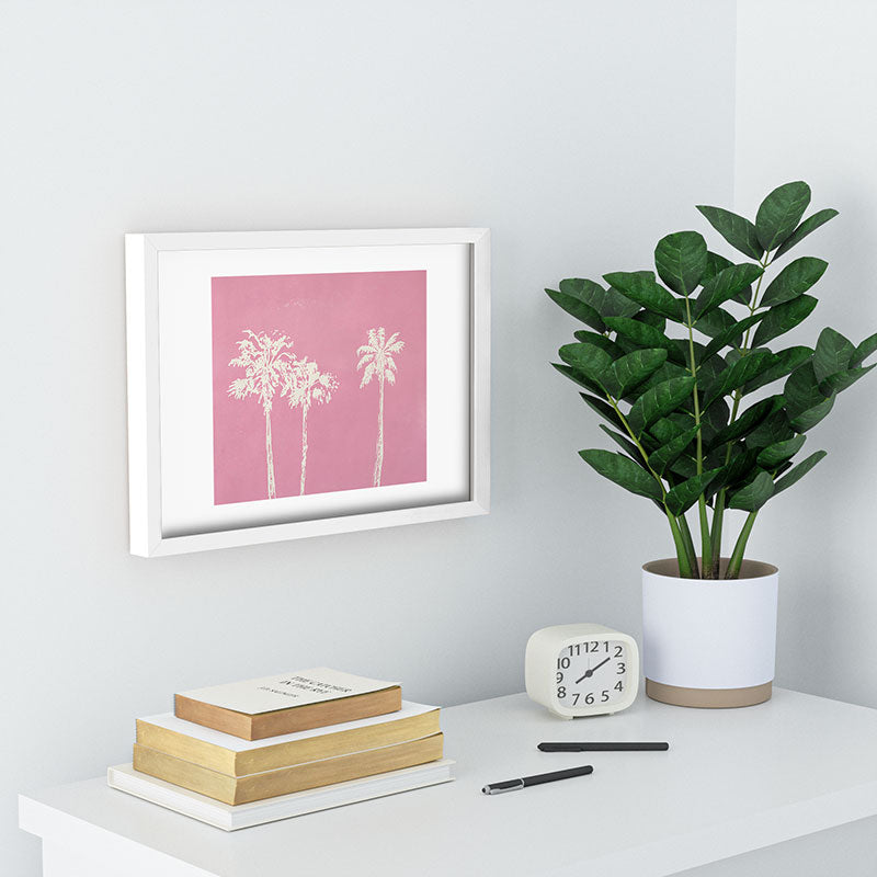 DENY Designs pb pink palm trees Recessed Framing Rectangle