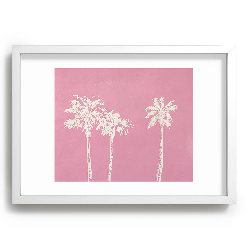 DENY Designs pb pink palm trees Recessed Framing Rectangle