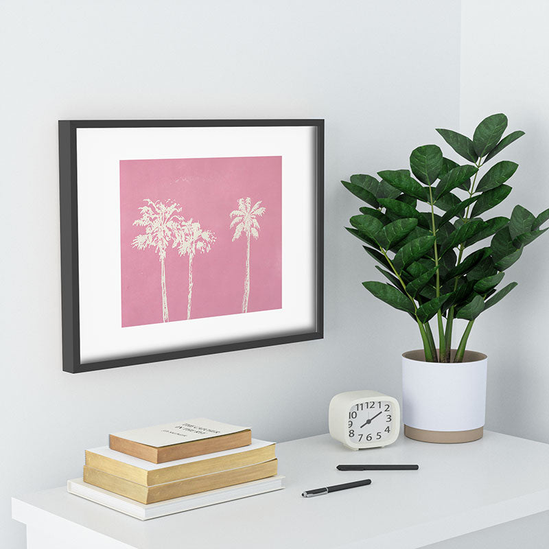 DENY Designs pb pink palm trees Recessed Framing Rectangle