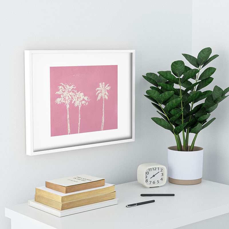 DENY Designs pb pink palm trees Recessed Framing Rectangle